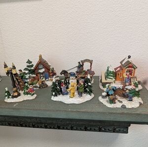 Vtg 2004 / 2005 Lot of 6 COBBLESTONE CORNERS Windham Heights  Christmas Village